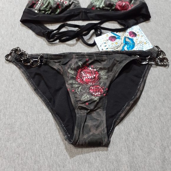 Sinful Wish Chain Halter Bikini Set Small NWT - Picture 13 of 13